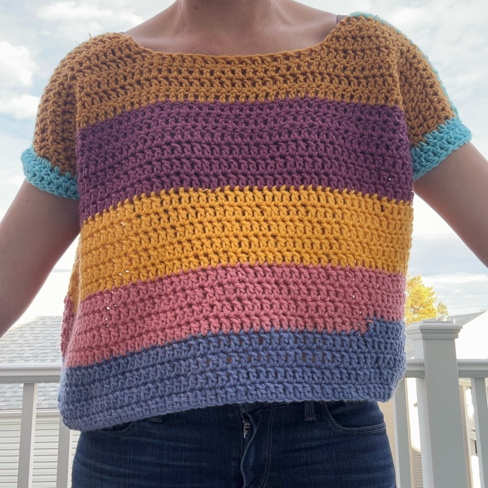 Crochet tee shirt sweater - Picture 2 of 6